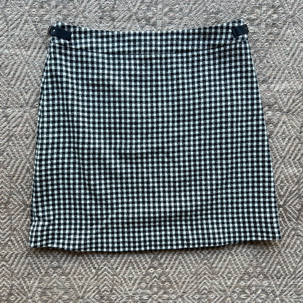 Hugo Boss Vintage Plaid Houndstooth Pencil Skirt Wool‎ Blend Womens Size 10 Prep